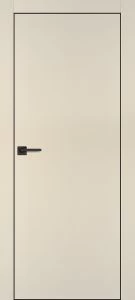 Межкомнатная дверь PX-1 черная кромка с 4-х ст. Бежевый матовый