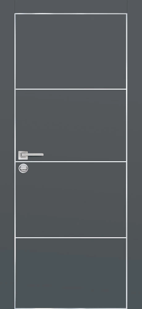 Фото Межкомнатная дверь PX-2  AL кромка с 4-х ст. Графит матовый