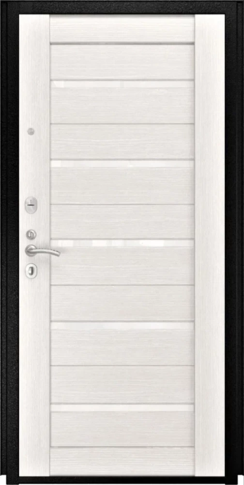 Входная дверь ДвериПРО Модель L-48 СБ-1 (лак. белое, 16мм, беленый дуб) DPRO196025 внутренняя сторона