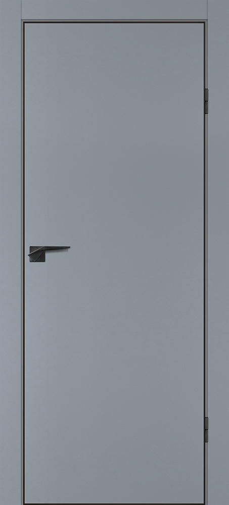 Фото Межкомнатная дверь P-1 кромка ABS черная c 4-х ст. Серый матовый