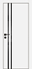 Межкомнатная дверь PX-11  черная кромка с 4-х ст. Белый матовый