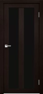 Межкомнатная дверь Легенда Z-5 тон Венге Остекление Лакобель черное