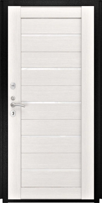 Входная дверь Авеста СБ-1 (лак. белое, 16мм, беленый дуб) внутренняя сторона